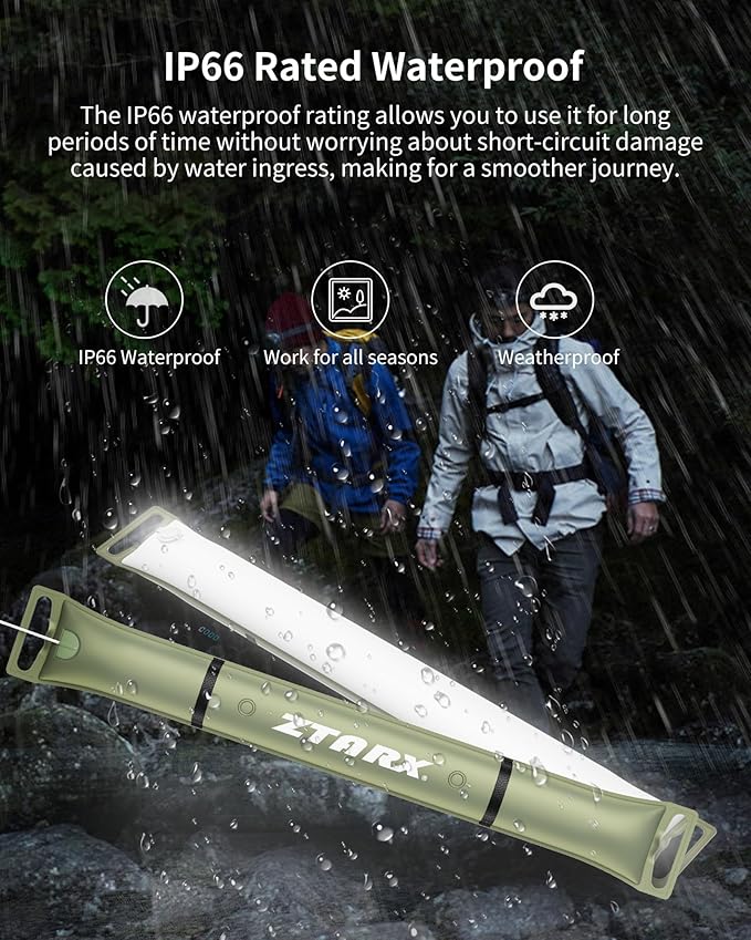 Inflatable LED Light Tube - Portable Camping & Backpacking Lantern, USB Charging Water-Resistant Emergency Light for Outdoor Security