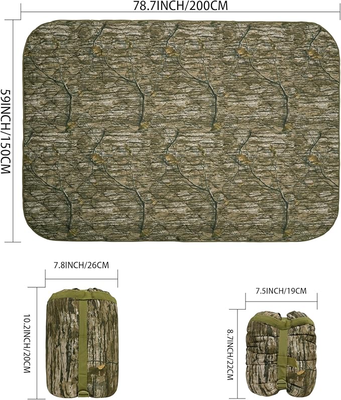Poncho Liner Military Blanket Outdoor Camping Blankets for Travel, Beach, Grass, Picnic, Car Emergency, Outdoor, Survival