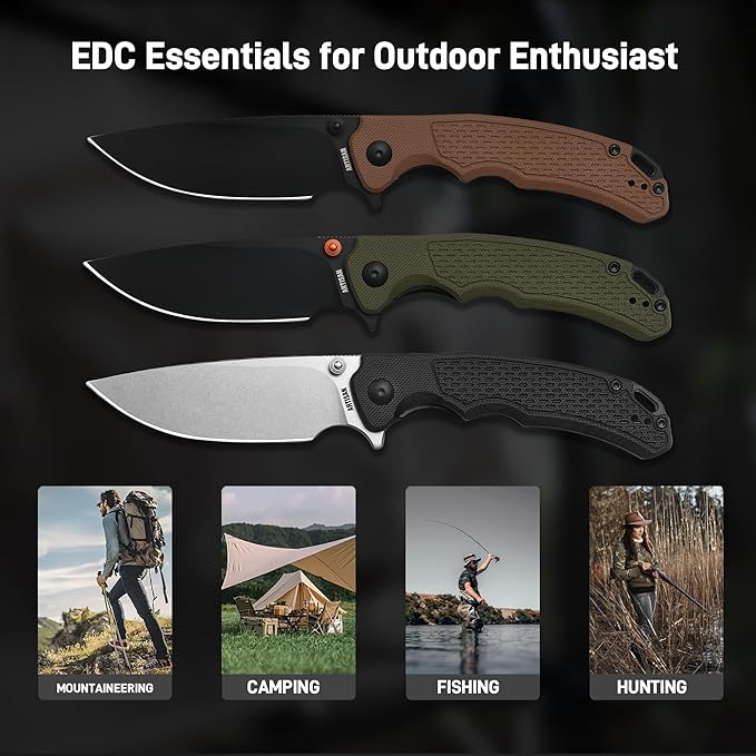 ARTISANCUTLERY Tradition V2 Folding Pocket Knife with 3.58'' AR-RPM9 Steel Blade, EDC Knife with G10 Handle for Camping Hiking Survival(1702M Green)