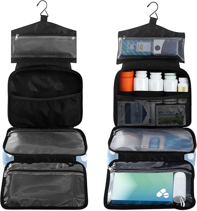 Fustylead Cute Hand Draw Winter Penguins Large Medical Storage Bag with Zipper Empty First Aid Bag Trauma Kit for Traveling Hiking Camping Backpacking