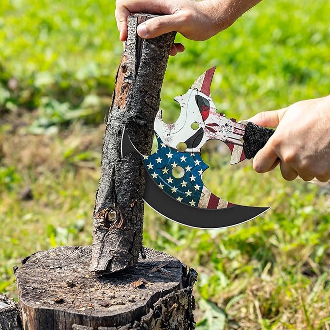 Outdoor 13" Camping Small to Medium Size Hatchet,Multi Functional Shock-Absorbing Tools Axe,Mountaineering Campfires Self Defense Portable Carrying,13",1LB