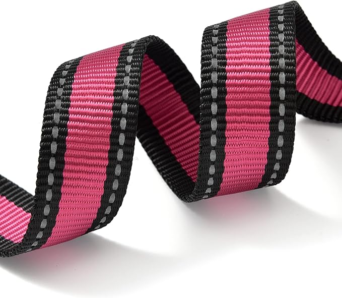Mile High Life Dog Collar | Nylon Reflective Dog Collars | Light Weight Puppy Collars | Pink Dog Collars for Large Dogs (Pink, Large)