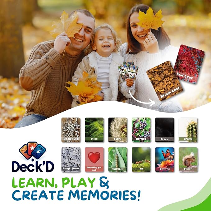 Deck?™D - Go Scavenger I 40 Toddler Scavenger Hunt Cards I Fun & Educational Outdoor Games with 5 Play Modes I Inc Magnifying Glass &Trophy I Scavenger Hunt for Kids Ages 4-8 and up