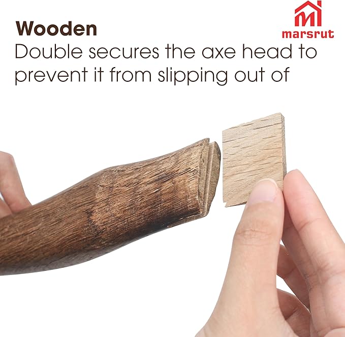 Marsrut 13'' Oak Wood Hatchet Handle Replacement ??Fits Most Camp, Broad, and Single Bit Axes ??Durable Wooden Axe Handle (1.9'' Wide)