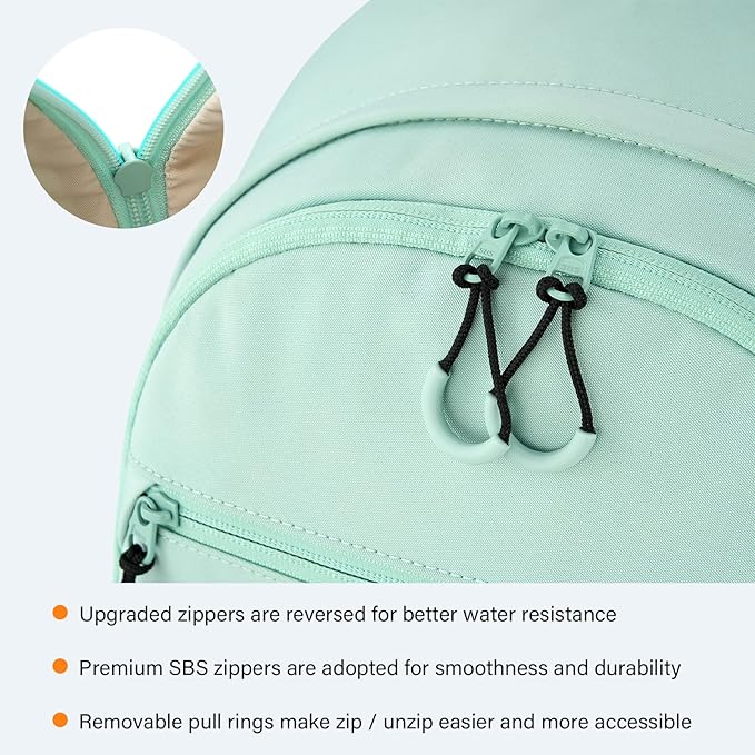 Carry On Travel Backpack For Women, 18 Inch Water Resistant Large Backpack Lightweight Bookbag For Men, 8x14x18 Personal Item Bag Casual Daypack Backpacks For Work Office Commuter (Cyan)