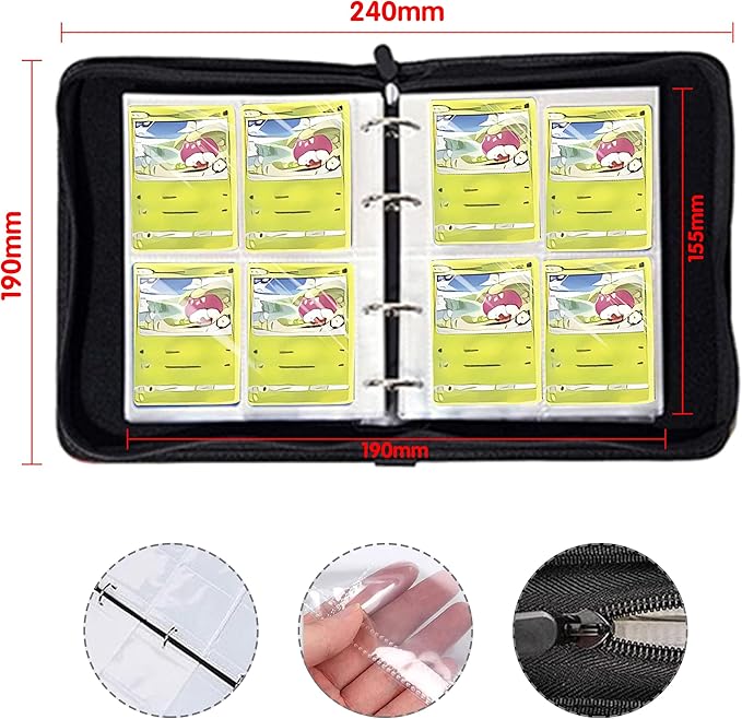 Playmat for One Piece Card Game for Two Players, 24x24 inches, with 4-Pocket Card Binder Set and 400+ Card Capacity (Smell)