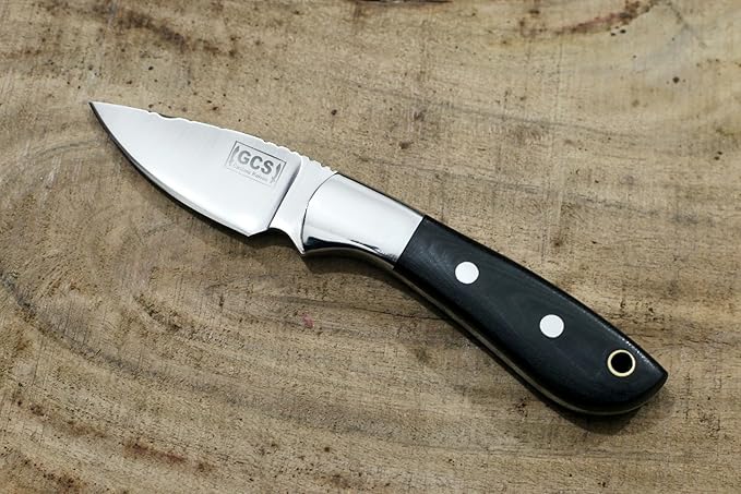 GCS Handmade D2 Tool Steel Tactical knife Hunting Knife CampKnife with leather sheath Full tang blade designed for Hunting & EDC GCS 235 (Micarta Handle)