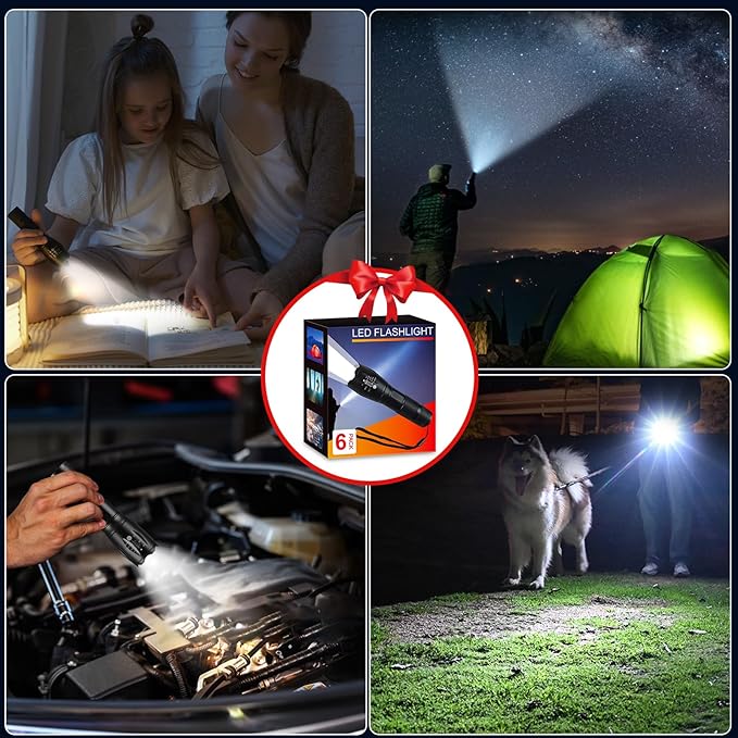 12Pack LED Flashlights High Lumens, 5Mode Tactical Flashlight for Home, Small Flashlights Powerful, Pocket Flashlight Bright, Adjustable Torch Light, Mini Flash Light for Emergencies Camping Outdoor