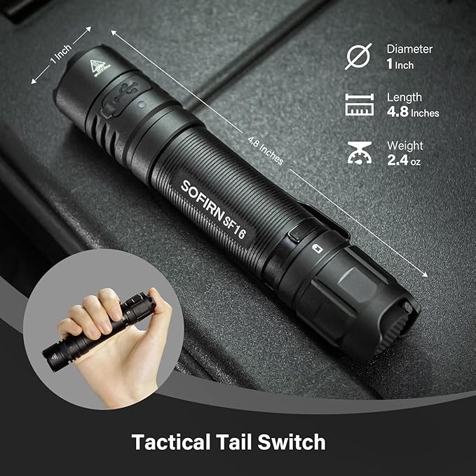 365nm UV Flashlight Black Light, Sofirn SF16 Rechargeable Powerful LED Blacklight Flashlight for Detecting Pet Dog Urine, Unveil Invisible Stains, High Definition Pure Ultraviolet(Battery Included)