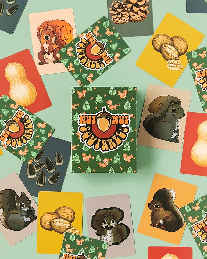 nut nut Squirrel! - A Quick, Nutty Card Game for Kids & Families. Guard Your Nuts from Those Sketchy Squirrels in a Game Filled with Strategy and Surprise! | Multiple Award Winner | from PBN'J Games