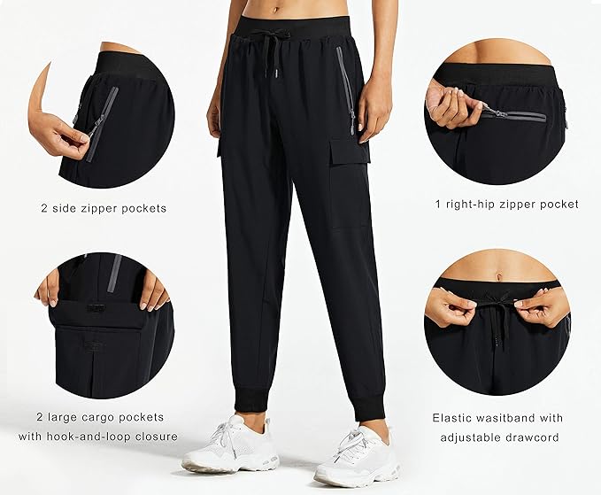 Libin Women's Cargo Joggers Lightweight Quick Dry Hiking Pants Athletic Lounge Casual Travel
