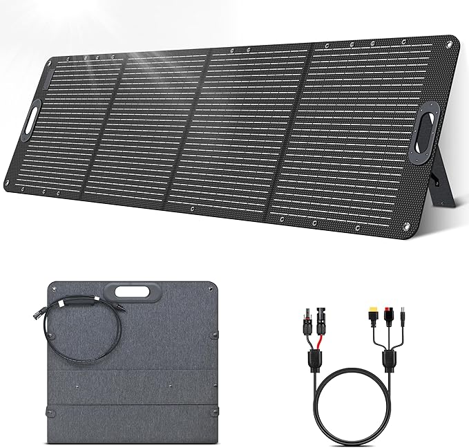 200W Portable Foldable Solar Panel Kit with 23.7% Conversion Rate for Camping Home Backup Power Stations Emergency Power