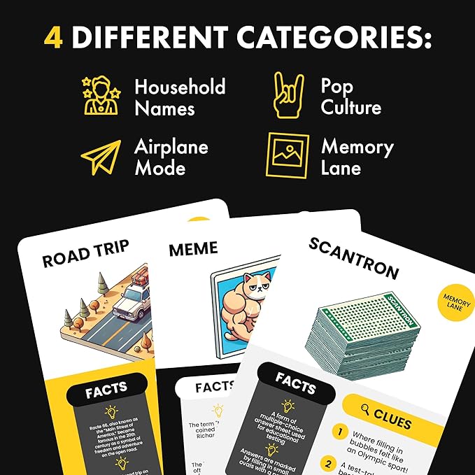 Educated Guess ??Fast & Fun Yes?‘or?‘No Trivia Party Game for Families & Friends | 100 Clue Cards, 4 Categories, Adults & Teens (Ages 12+) | Perfect for Road Trips & Gifts