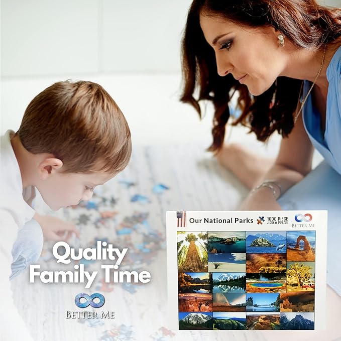 Better Me Our National Parks 1000-Piece Puzzle - USA National Parks Jigsaw Puzzle, Featuring Acadia, Yellowstone, Zion, Arches, Crater Lake, Mount Rainier, and More, National Park Gift (1000 Pieces)