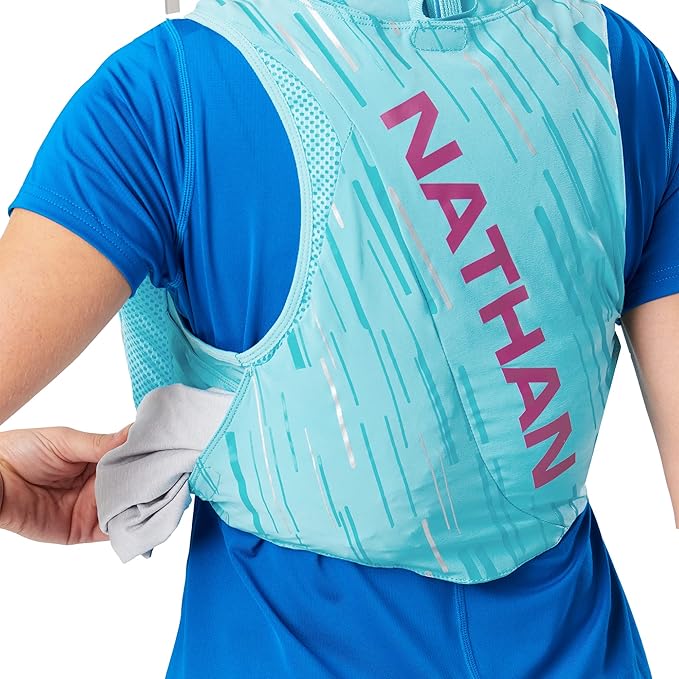 Nathan Pinnacle Race Vest 4L Running Vest with Water Bottle, with Two 20 oz Hydration Soft Flasks, Water-Resistant Pockets, Lightweight & Moisture Wicking