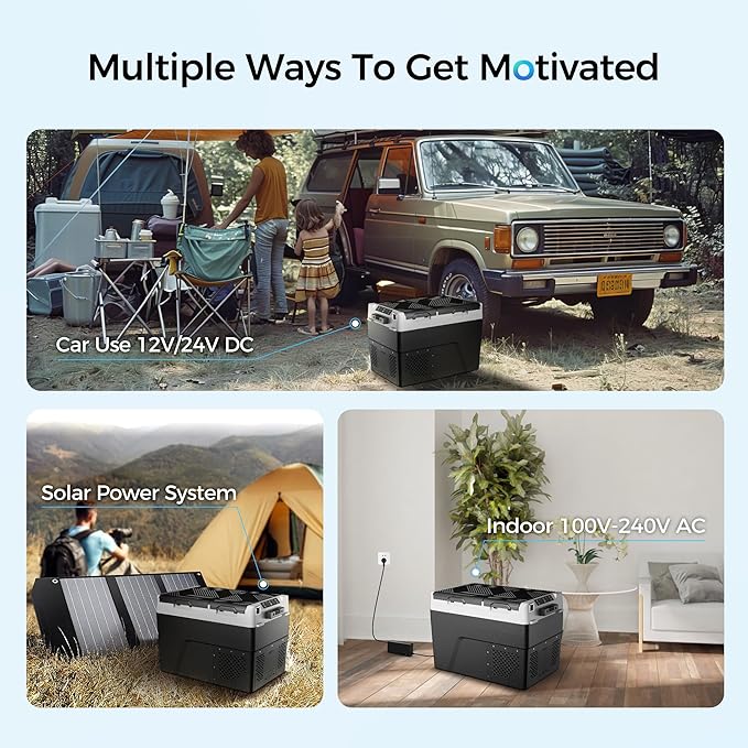 12 Volt Refrigerator Car Fridge - 50QT(48L) Dual Zone Electric Cooler, Car Refrigerator -4℉~68℉, Portable Refrigerator 12/24V DC 100-240V AC, Portable Freezer for Travel Camping RV Home