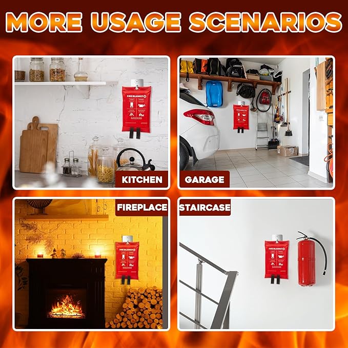 12 Pack Adhesive Wall Hooks for Fire Blankets, Stainless Steel Emergency Fire Blanket Hook Waterproof and Fireproof for Home Bathroom Office Indoor Outdoor Wall Hanging