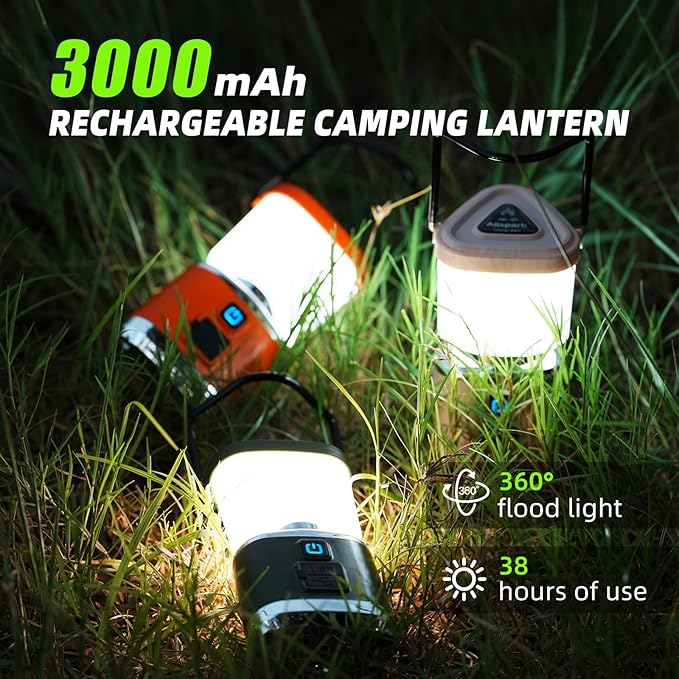 Allspark LED Camping Lantern Rechargeable,Dimmable Magnetic Camping Light,1000LM, 4 Light Modes,Waterproof Tent Lights,Emergency Light for Home Power Outages, Hurricane, Storm,Outdoor Hiking(Green)