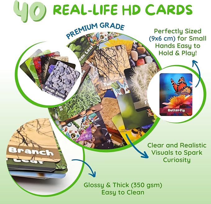 Deck?™D - Go Scavenger I 40 Toddler Scavenger Hunt Cards I Fun & Educational Outdoor Games with 5 Play Modes I Inc Magnifying Glass &Trophy I Scavenger Hunt for Kids Ages 4-8 and up