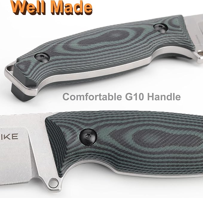 Ruike Camping Small Fixed Blade Knife with Sheath 360 Rotate, 14c28n Tactical Full-tang Large Big Stainless Steel,Hunting Survival Bushcraft Top Hiking Tool,Men EDC Outdoor Belt Hidden Horizontal Case