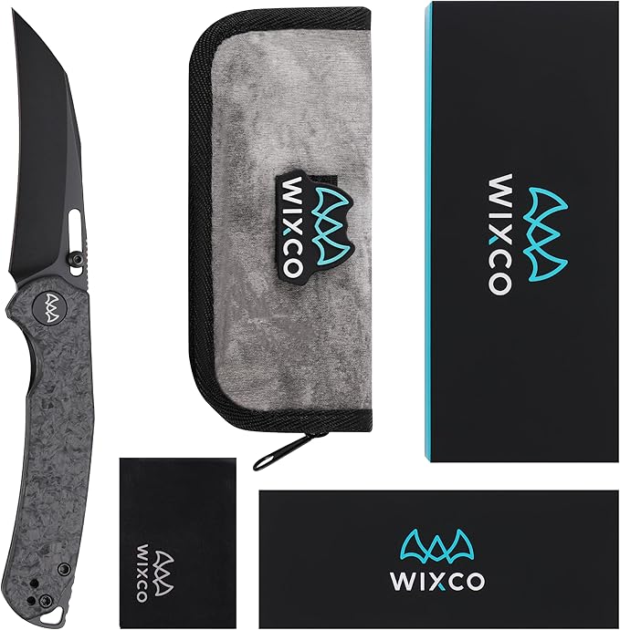 Folding Pocket Knife, 3.1" Stonewash Blade EDC Knife with Safety Liner Lock, Small Pocket Knife with Clip for Men, Sharp Camping Hiking Hunting Survival Knives