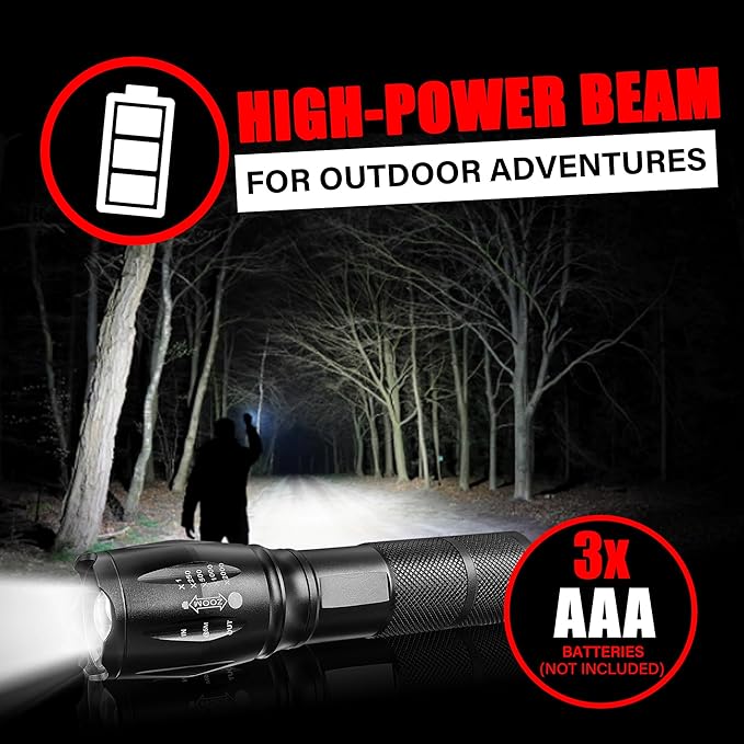 LED Tactical Flashlights - High Lumen, 5 Modes, Zoomable Beam, Mini Flashlights for EDC and Emergency Use,6-Pack