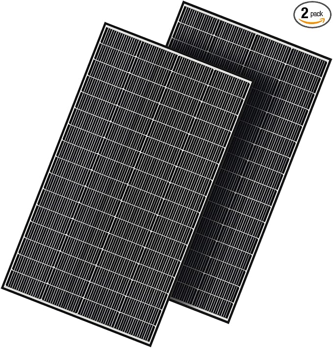 300 Watt Solar Panels, N-Type 16BB 2PCS 300W Bifacial Solar Panel, 25% High Efficiency Solar Module for Homes Rooftop Power Station Farm RV and Off-Grid Applications