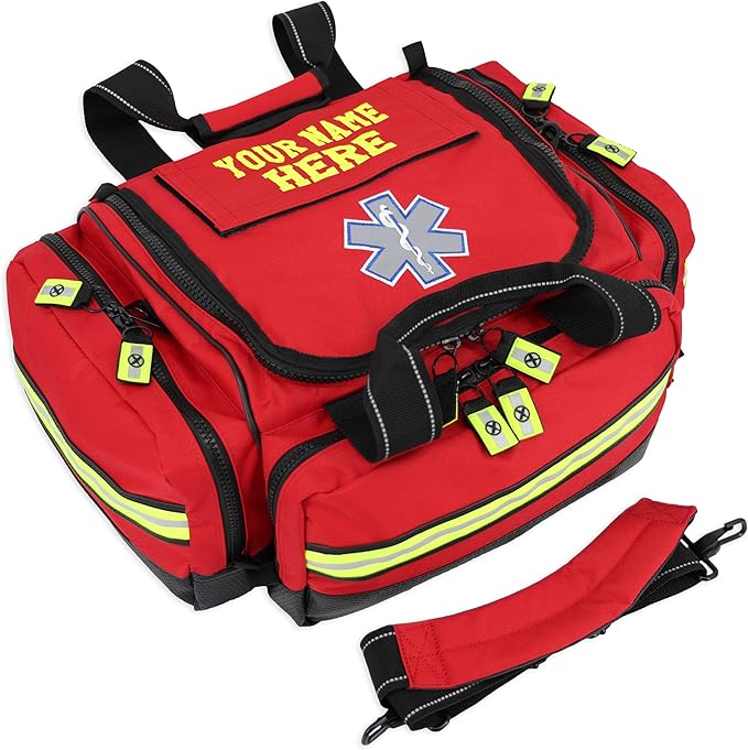 Lightning X Modular Large EMT Medic First Responder EMS Trauma Jump Bag w/Embroidered Name - RED