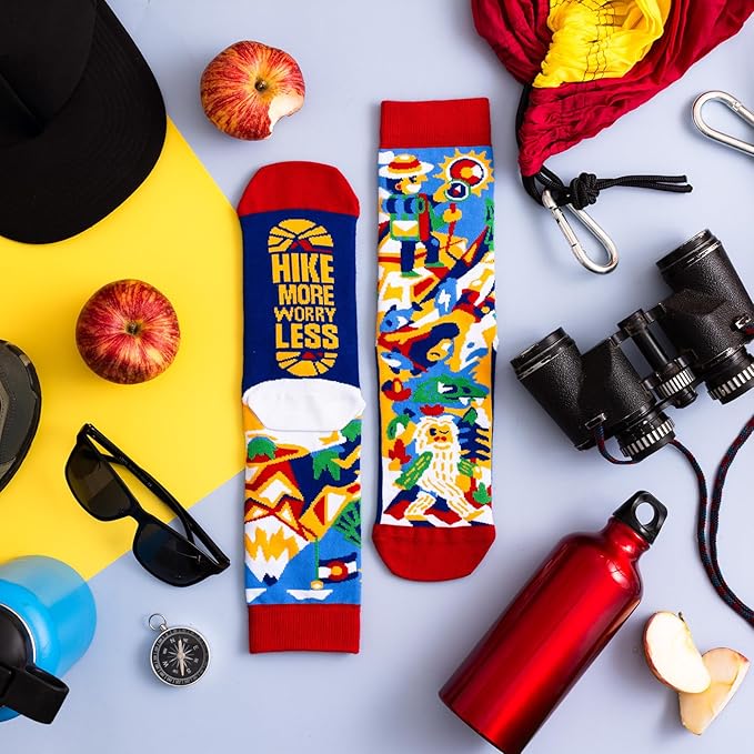 Lavley Outdoors Socks With Fun Sayings - Cool Gifts for Hiking, Camping, and Mountain Lovers
