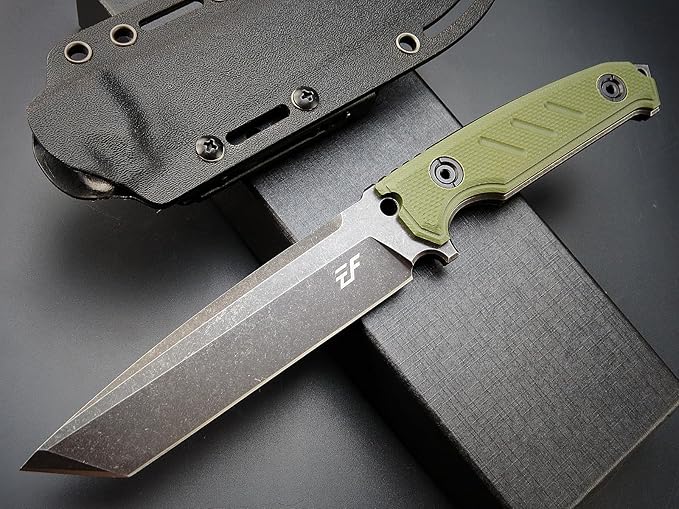 Eafengrow EF129 Fixed Blade Knife, DC53 Steel Tanto Blade,G10 Handle Full Tang Fixed Knifes Straight Knife for Camping Hunting Adventure Survival and EDC Tool