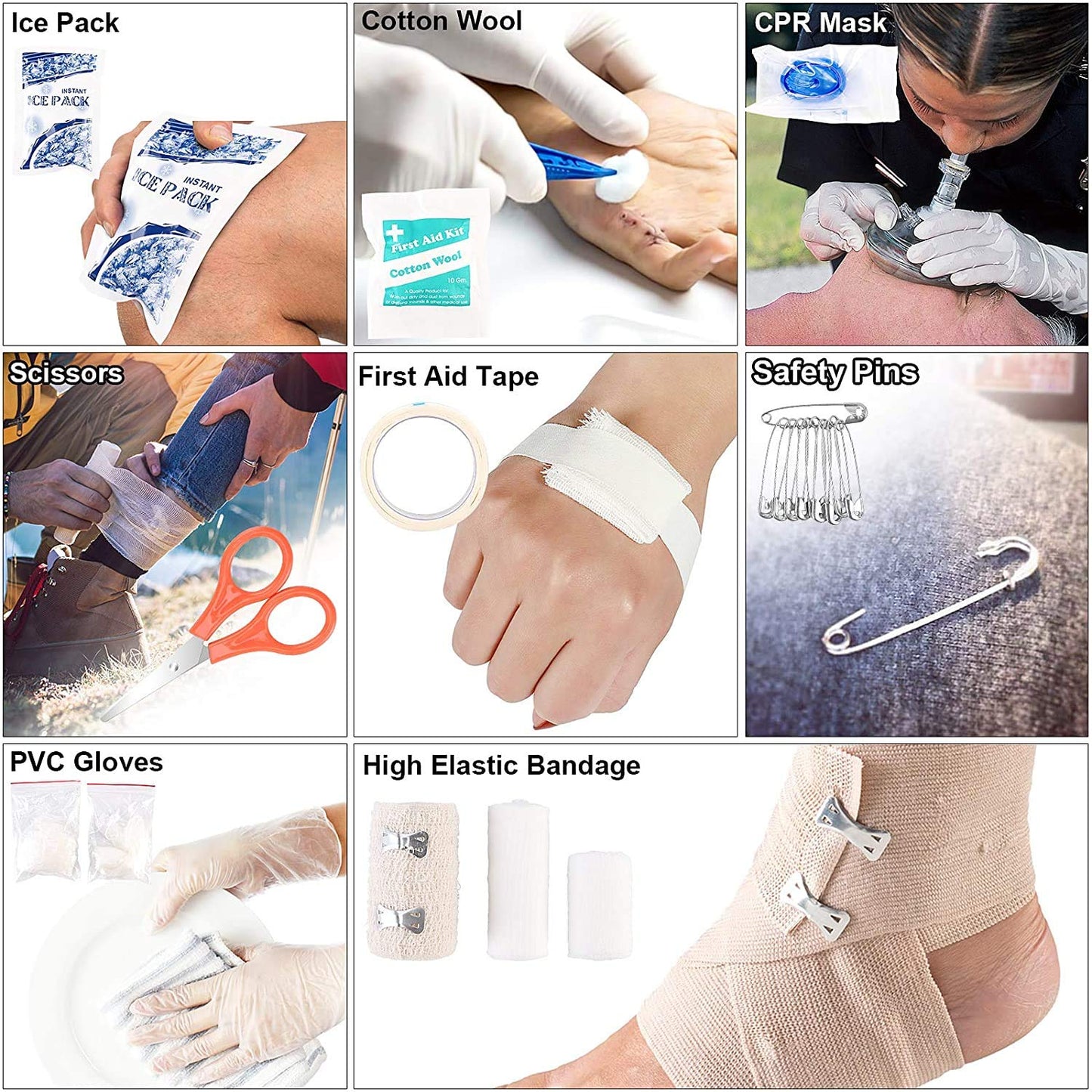 216 Pcs Survival First Aid kit, Professional Survival Gear Equipment Tools First Aid Supplies for