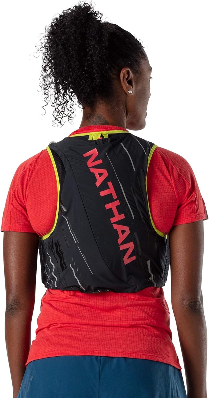 Nathan Pinnacle Race Vest 4L Running Vest with Water Bottle, with Two 20 oz Hydration Soft Flasks, Water-Resistant Pockets, Lightweight & Moisture Wicking