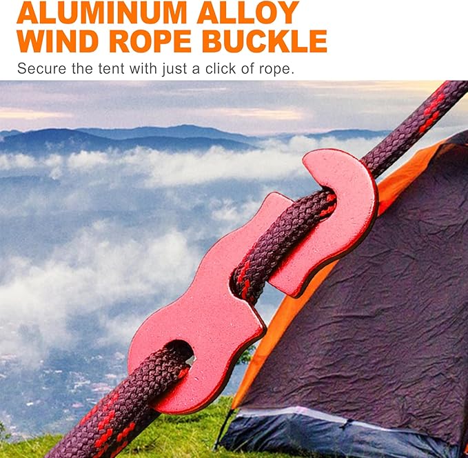 CoguZed 20Pcs Rope Tensioner and Tightener, Aluminum Alloy Camping Tent Guyline Cord Adjuster Camping of Gear, Tent Guyline & Paracord Tensioners, Hiking, Outdoor