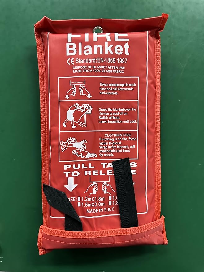 FLASLD Fire Blanket for Home and Kitchen, Fiberglass Fire Blankets Emergency for People, Flame Retardant Protection and Heat Insulation (4 ft x 6 ft)