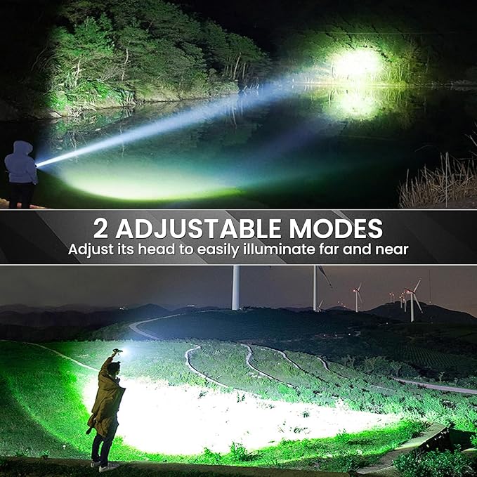 Rechargeable Flashlight 99000 High Lumens, Super Bright LED Flashlight with 7 Modes, Waterproof Powerful Flash Light for Camping, Home, Emerge?©cies (Black)