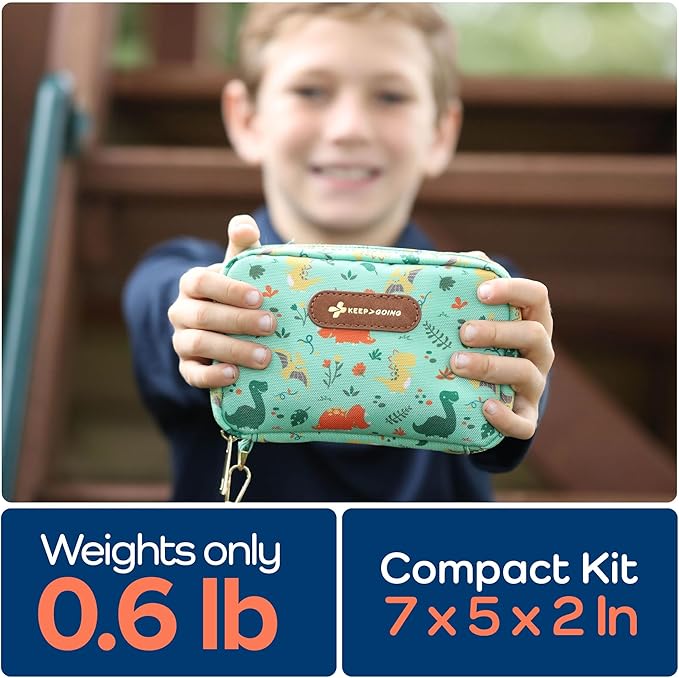 KeepGoing Travel First Aid Kit for Kids ??130 Pc. for Car, Home, Purse, Diaper Bag & Backpack with Latex-Free Bandages - Mini First Aid Kit Travel Size TSA-Approved
