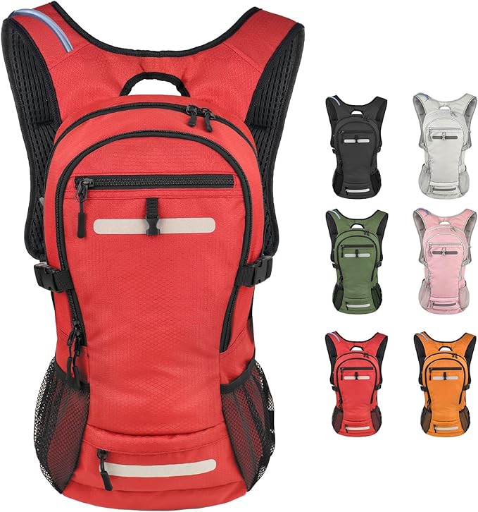 Zavothy 18L Multipurpose Hiking Backpack with 3L Water Bladder ??Durable Hydration Backpack with Insulated Bladder Compartment, Hidden Helmet Holder & Rain Cover ??for Hiking, Commuting, and Camping