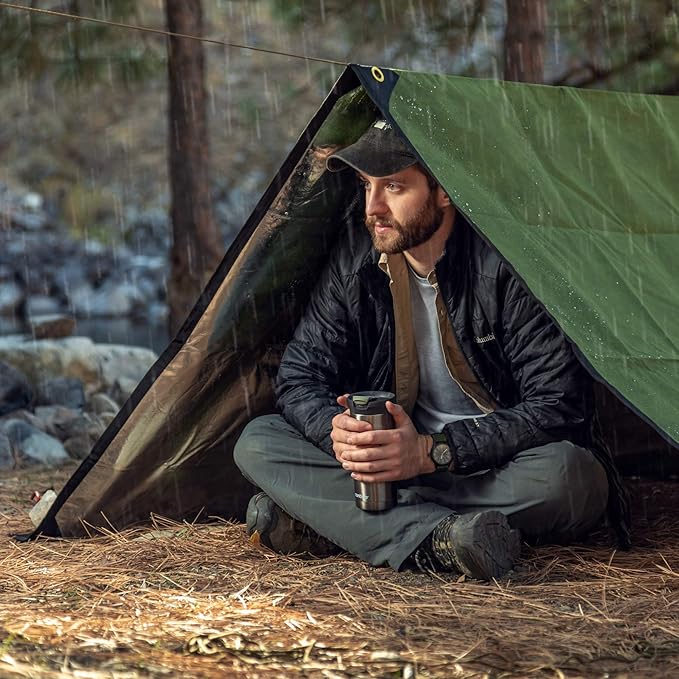 Arcturus XL Heavy Duty Survival Blanket ??Insulated Reflective Thermal Camping Tarp - 8.5 FT x 12 FT (Olive Green)
