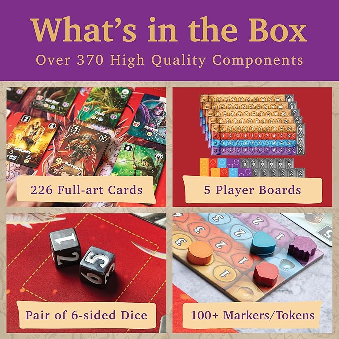 Valeria Card Kingdoms Board Game - Strategy & Dice Rolling with Resource Management - Fun for Teenagers, Adults, Family Game Night - Ages 10+, 1-5 Players