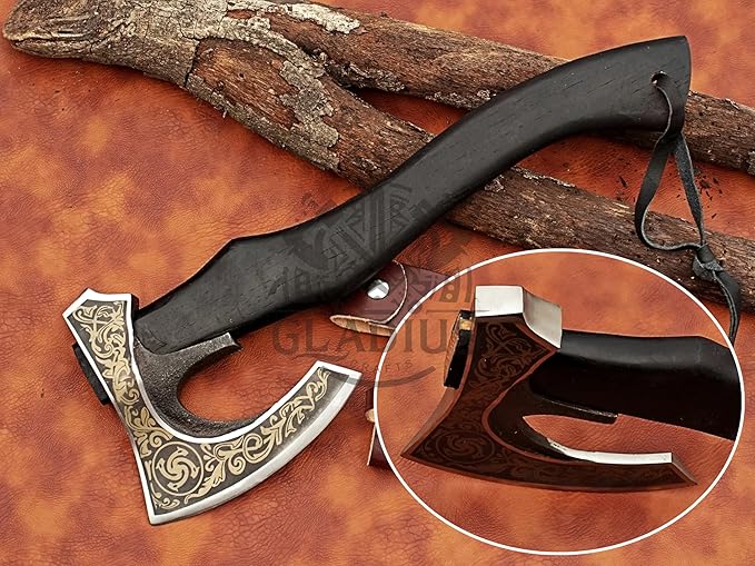 | Exquisite Handmade Viking Axe - Ideal for Collectors & Enthusiasts | Authentic, Artisan-Crafted | Medieval Styled Axe with Durable and Robust High Carbon Steel (GC-AX16)