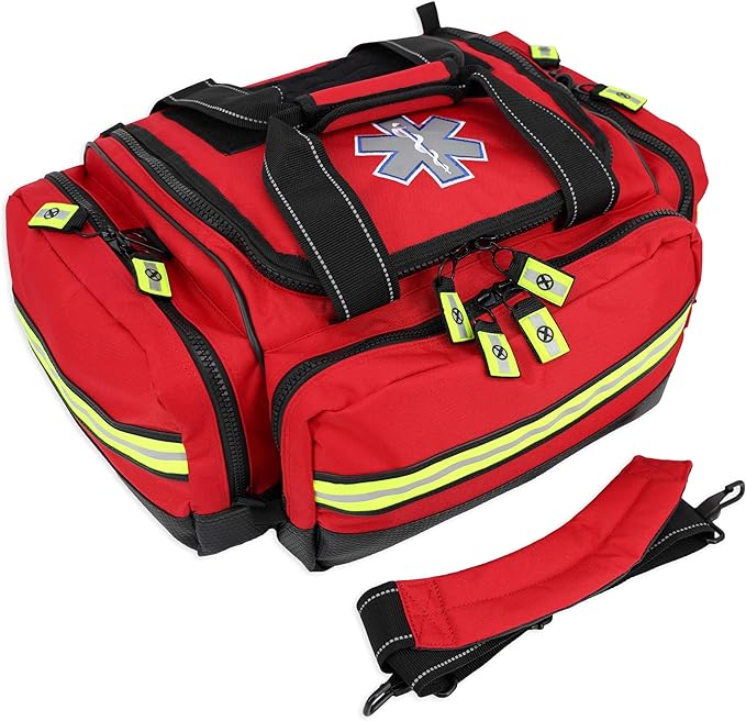 Lightning X Modular Large EMT Medic First Responder EMS Trauma Jump Bag w/Embroidered Name - RED