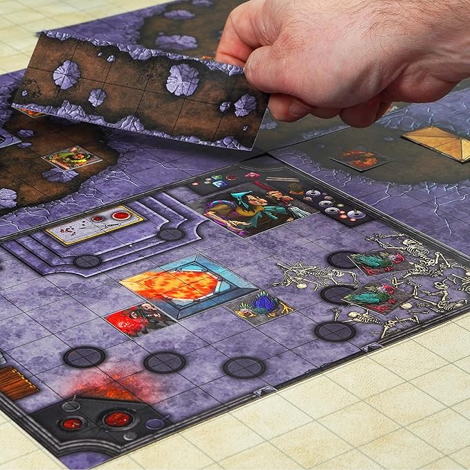 DUNGEON CRAFT Volume 2 Game, Hundreds of Terrain Pieces, DND Starter Kit, Double-Sided & Water-Resistant, Portable 1 Inch Grid Overlay, Works with Wet Dry Erasers