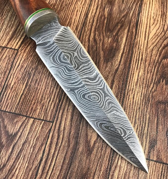 DG-28 Handmade Damascus Steel Knife ??Beautiful Rose Wood Handle