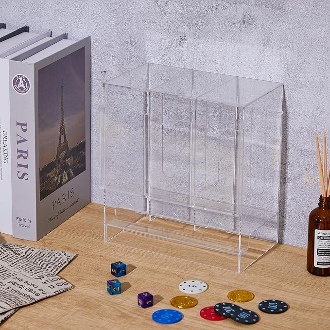1 Pcs Acrylic Booster Pack Dispenser, Card Dispenser Storage and Organizer, for Trading Card, Booster Packs, Sports & More (3 Slots)