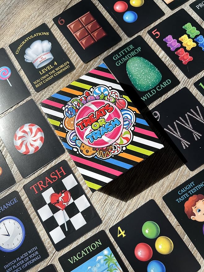 Treats or Trash - Captivating Card Game for Kids & Families - Gather Your Treats and Dodge The Trash! 2-4 Players | Ages 4+ | Mom's Choice Awards Winner | from PBN'J Games