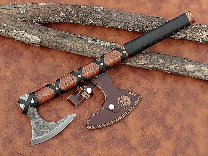 | Exquisite Handmade Viking Axe - Ideal for Collectors & Enthusiasts | Authentic, Artisan-Crafted | Medieval Styled Axe with Durable and Robust High Carbon Steel (GC-AX10)