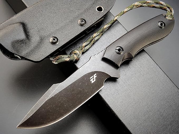 Eafengrow EF130 Fixed Blade Knife, DC53 Steel Blade,G10/Micarta Handle Full Tang EDC Fixed Knifes Straight Knife for Working Camping Hunting Field Adventure Survival