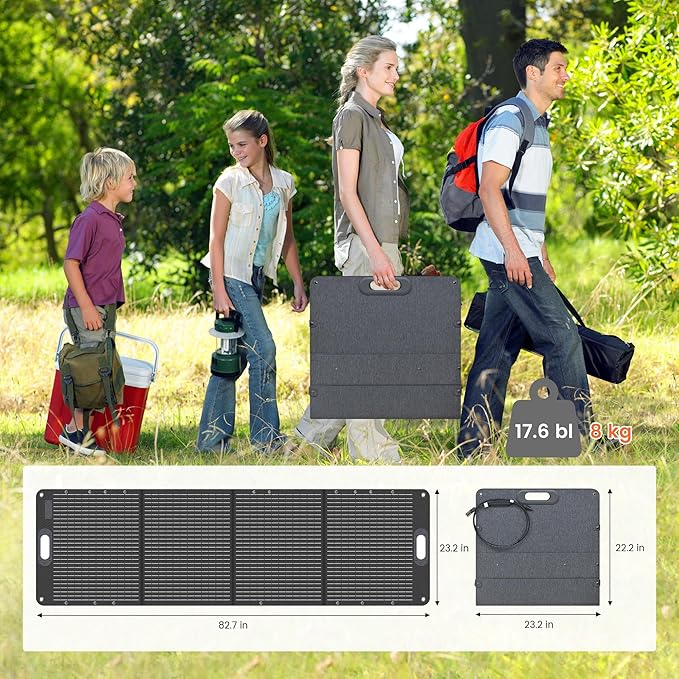 200W Portable Foldable Solar Panel Kit with 23.7% Conversion Rate for Camping Home Backup Power Stations Emergency Power
