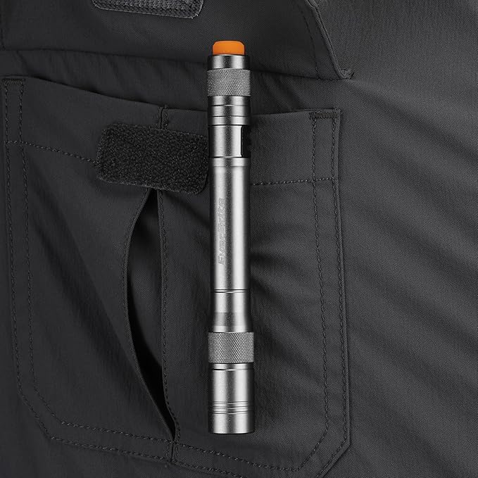 EverBrite Pen Light, 100LM Pocket Flashlights, Aluminum LED Pen Flashlights with Clip, 8 AAA Batteries Included, Pocket Flashlight for Camping, Emergency, Mechanic, Pack of 4, Gray