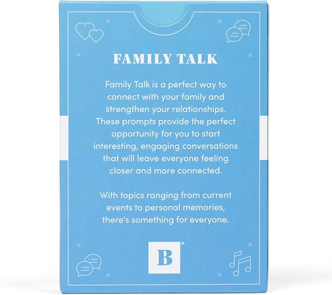 BestSelf Family Talk Deck - 50 Prompt Card Game for Family Game Night, Fun and Engaging Family Game for Kids and Adults, Perfect